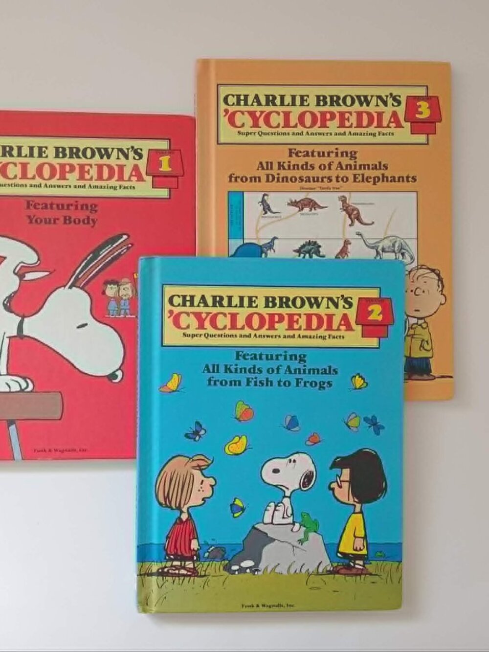Vintage Charlie Brown's Cyclopedia Vol. 1, 2 & 3 Hardcover Book Set | Peanuts